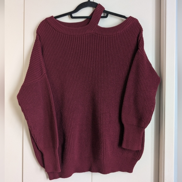 Lulu's Off-Shoulder Ribbed Sweater - Picture 2 of 5